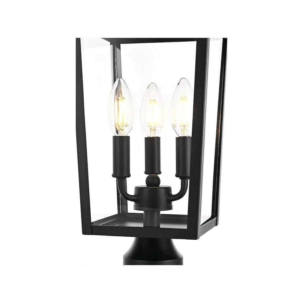 Alt View 1. Elegant Lighting - Riggs 8 x 18 inch Outdoor Post Light in Black - Black.