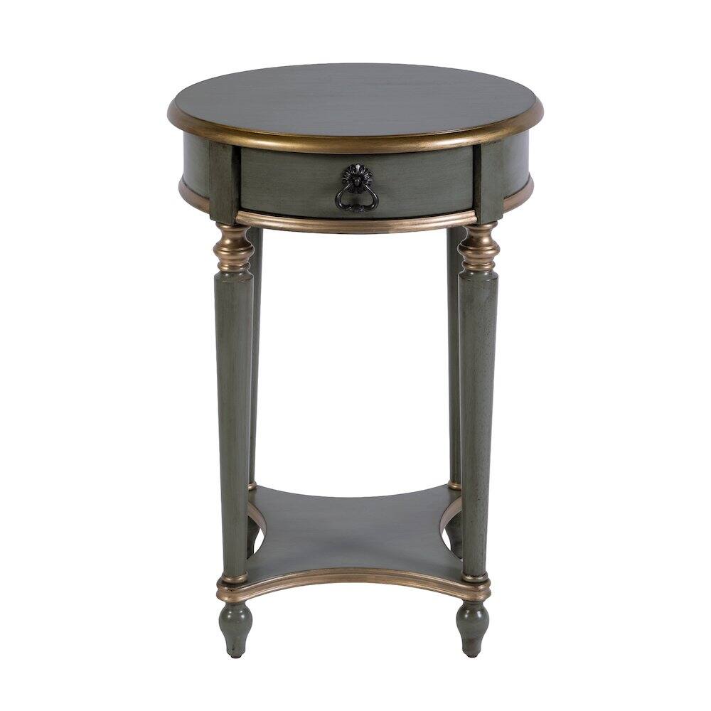 Alt View 2. Butler Specialty - Jules 17.5 in. W Round Wood 1 Drawer End Table - Pastel Green.