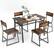 Front. Costway - 5 Piece Dining Table Set Industrial Rectangular Kitchen Table with 4 Chairs Brown - Brown.