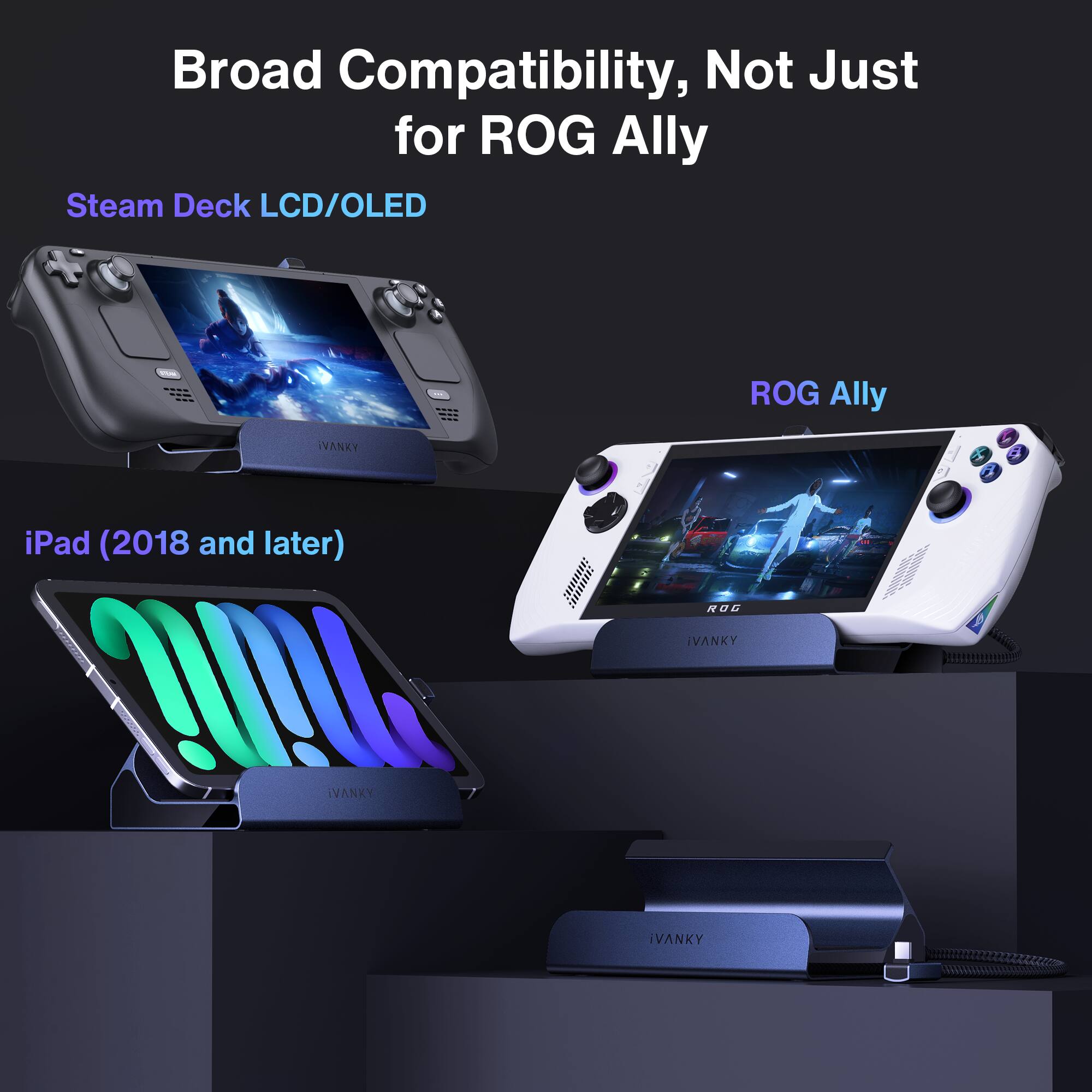 Broad Compatibility, Not Just for ROG Ally

Steam Deck LCD/OLED

ROG Ally

iPad (2018 and later)