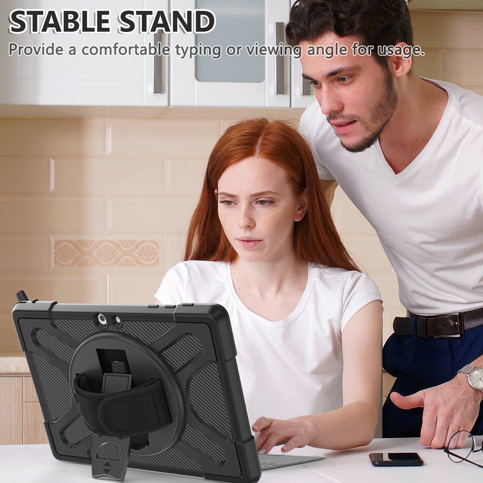 STABLE STAND  
Provide a comfortable typing or viewing angle for usage.