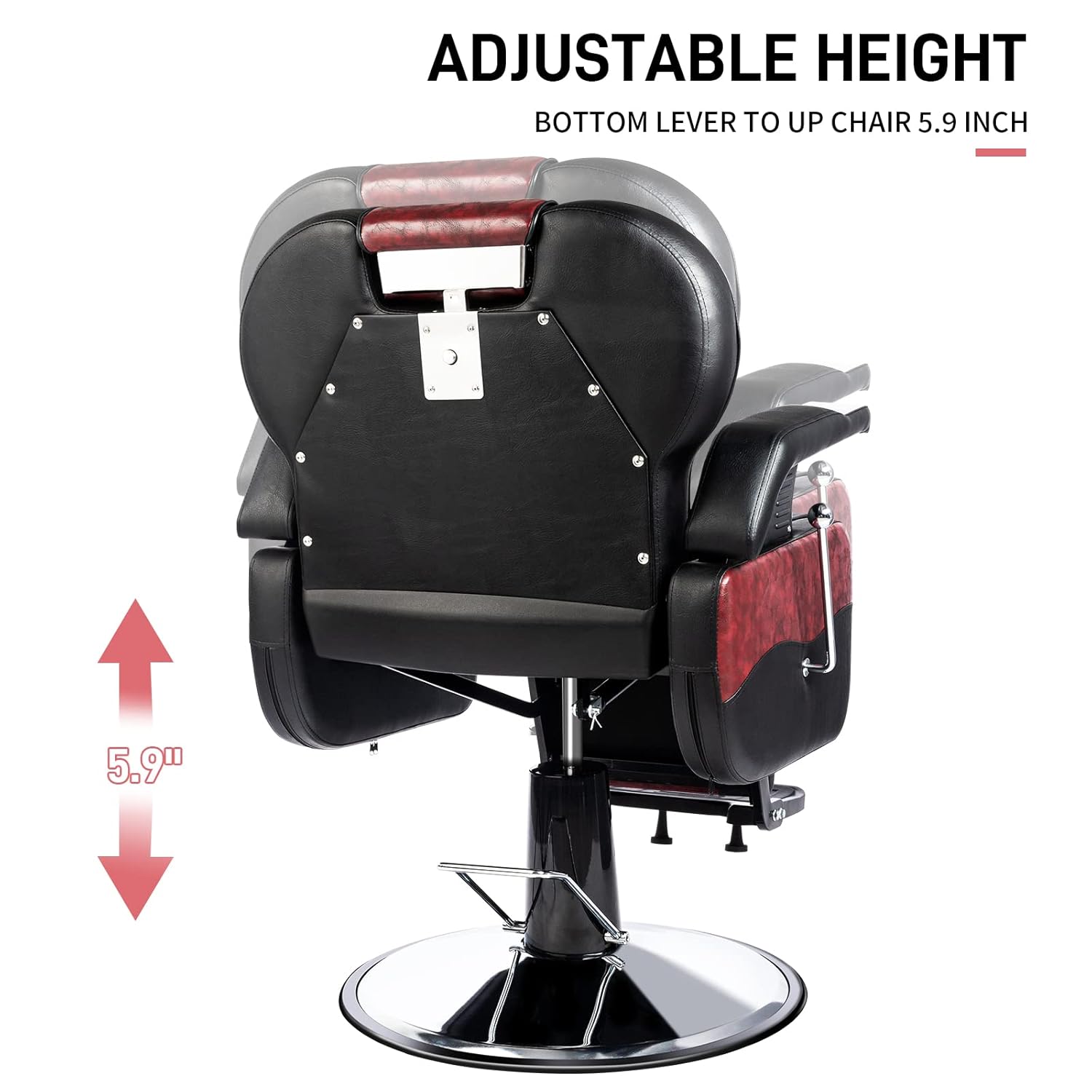 ADJUSTABLE HEIGHT  
BOTTOM LEVER TO UP CHAIR 5.9 INCH