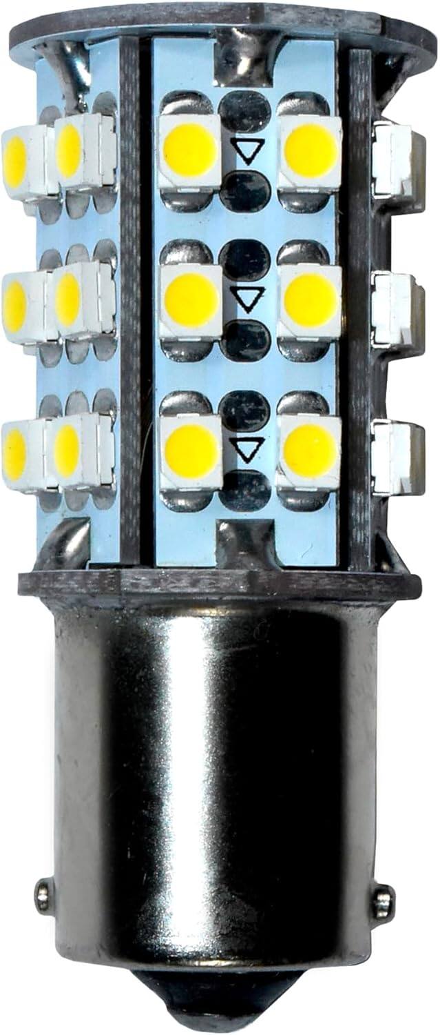 Alt View 5. HQRP - HQRP 4-Pack BA15s Bayonet LED Bulbs Warm White 30-SMD Replaces 93/1141/1156/1073/1093/1129 for RV & Path.