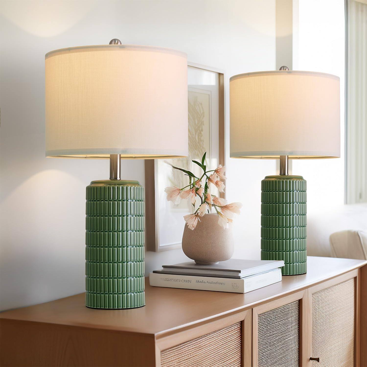 Dark Green - 23'' Ceramic Lamps