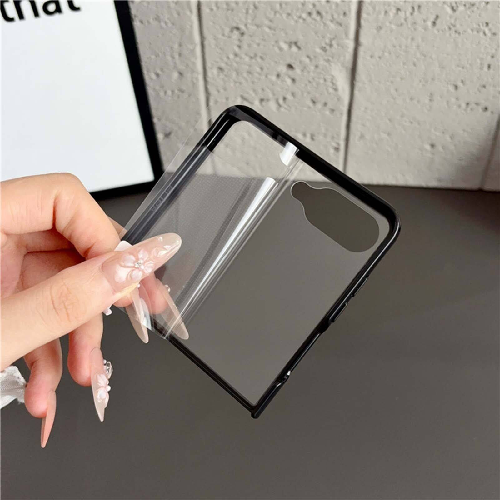 Alt View 4. Dteck - for Samsung Galaxy Z Flip8 Magnetic Case with Built-In Screen Protector,Full Hinge Protection Shockproof PC TPU Cover - Darkblue.