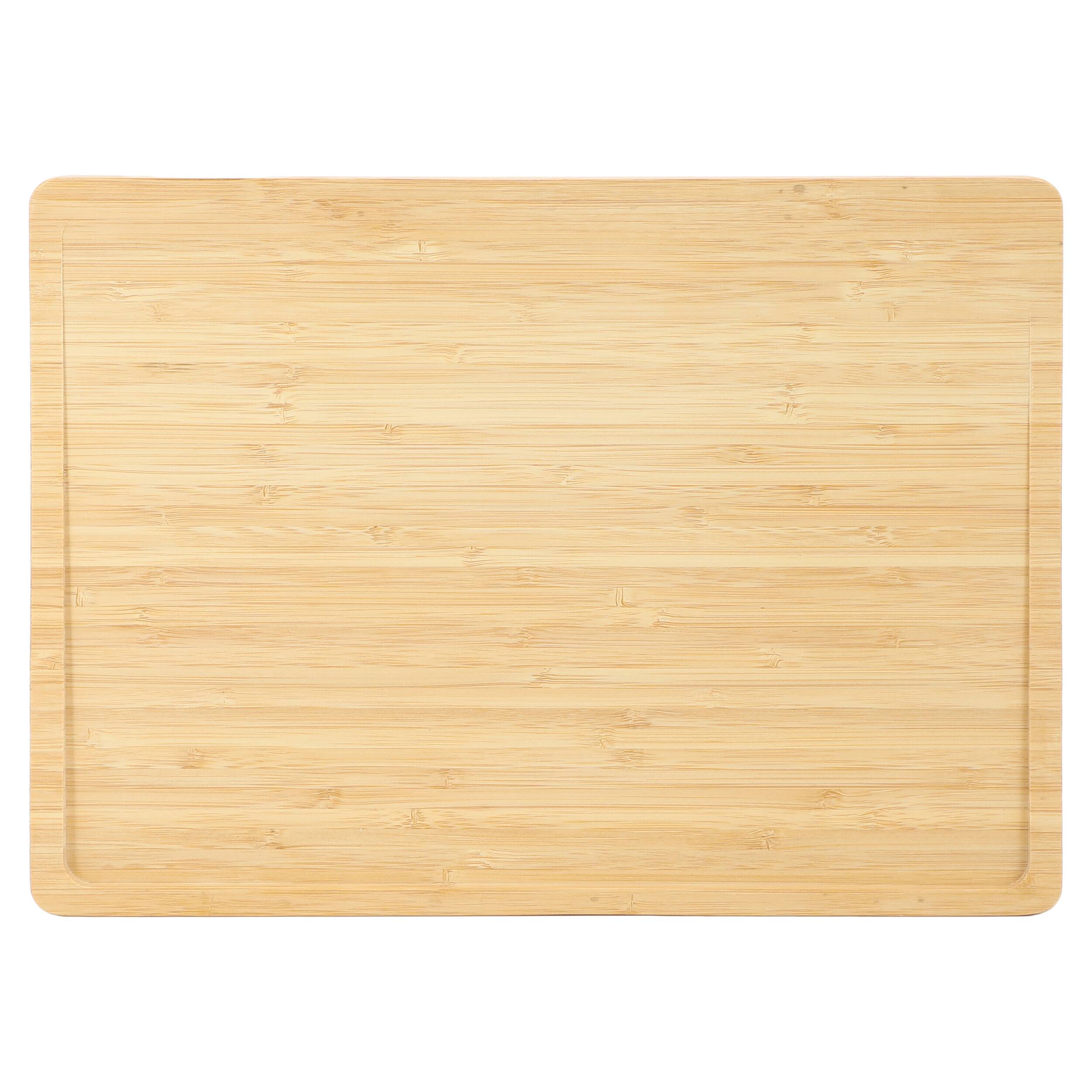 Alt View 3. MegaChef - MegaChef 3 Piece Bamboo Cutting, Prep and Serving Boards with Slanted Juice Groove - Brown.
