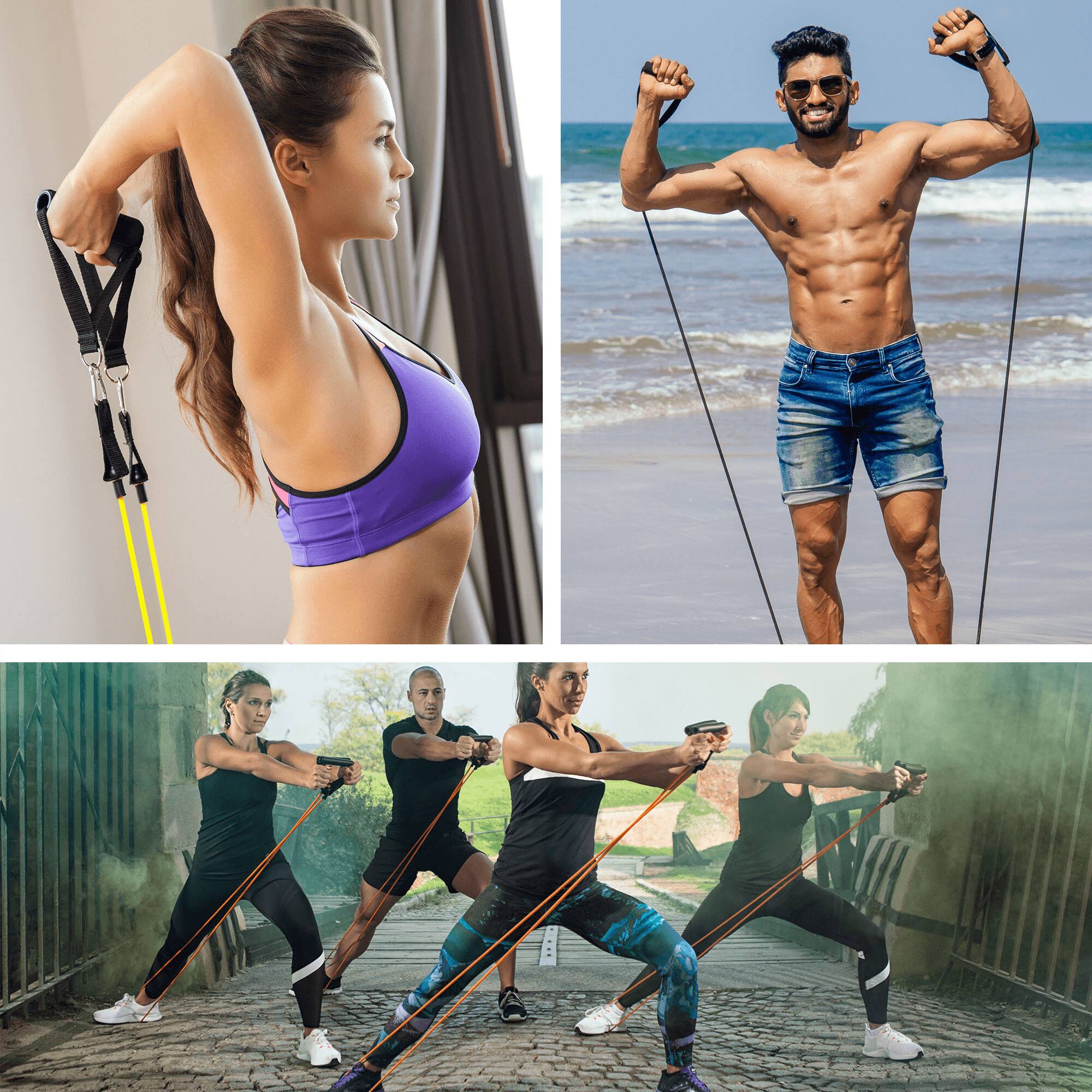 Alt View 5. XGear Fitness - 11-Piece Exercise Resistance Band Set with Handles - Multicolor.