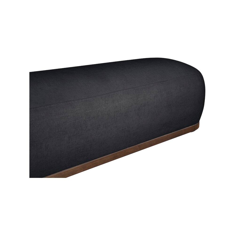 Alt View 4. Meridian Furniture - Calum Black Chenille Fabric Bench - Black.