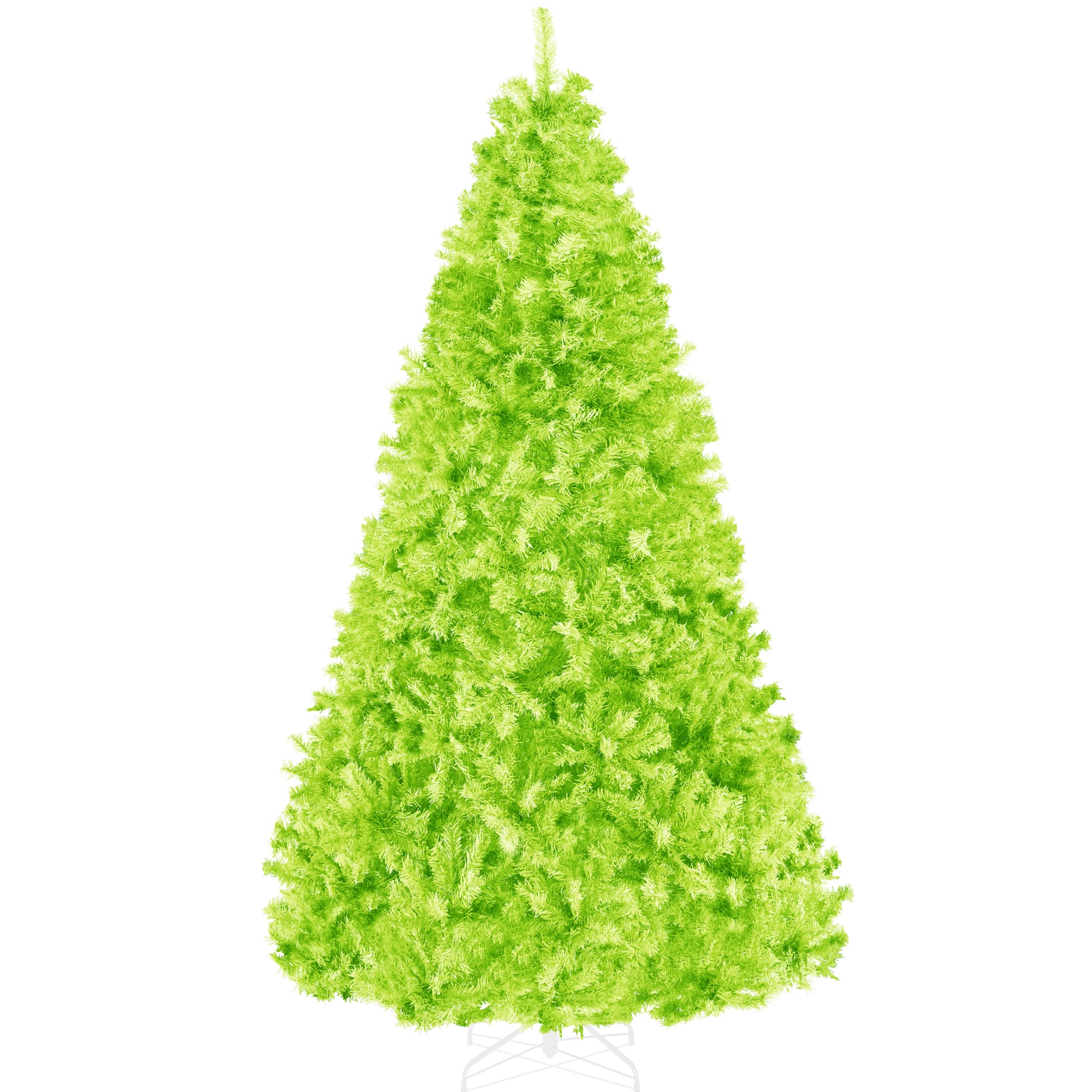 Front. Best Choice Products - Artificial Lime Green Christmas Tree, Unlit Pine Design w/Easy Assembly - Lime Green.