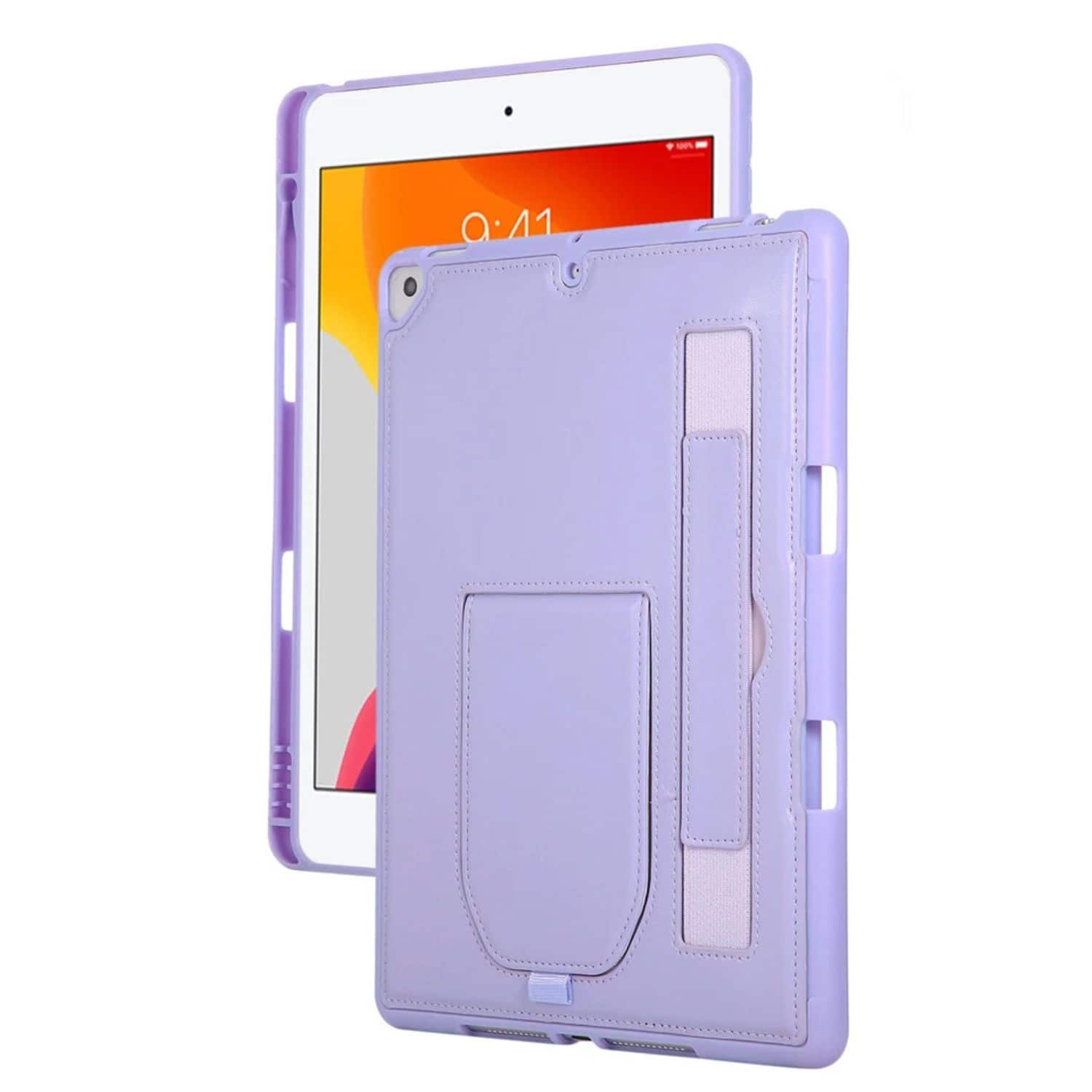 Home Collection - Stand Case with Handle Strap for iPad 11th Gen (A16) 11" / iPad 10th Gen 10.9" – PU Leather Shockproof Cover - Purple