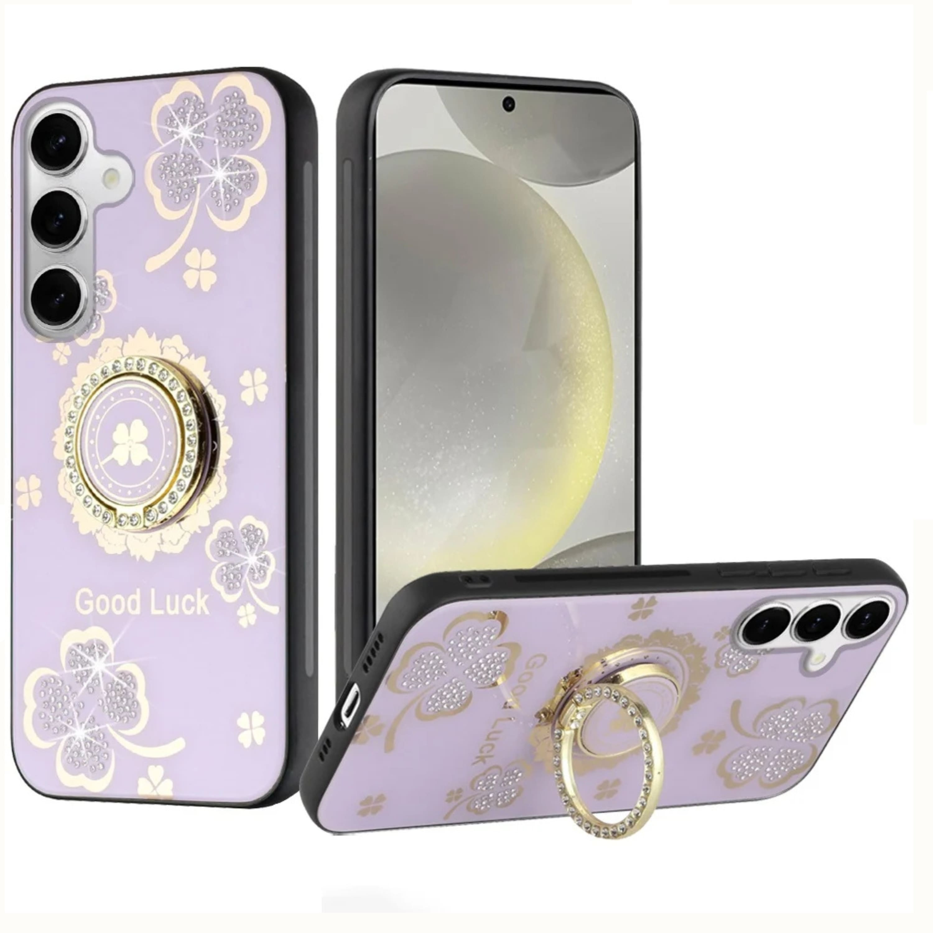 Kitcheniva - Premium Bling Protective Cover With Tempered Glass For Samsung S25 Plus S24 Plus Floral - Purple price history on PriceWatchPro