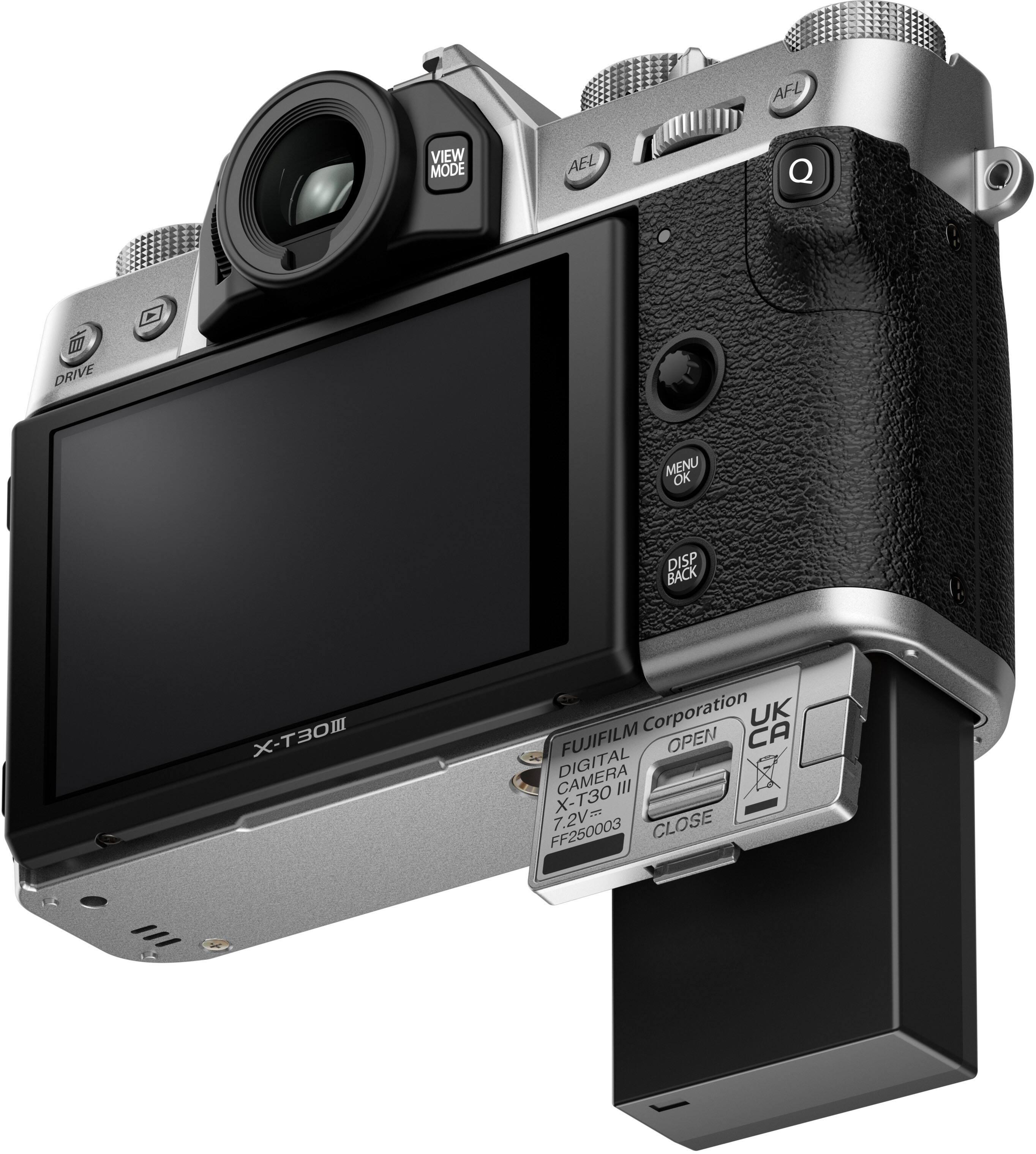 AFL VIEW MODE AEL T DRIVE E MENU OK DISP BACK

X-T30 III

FUJIFILM Corporation UK CA

DIGITAL CAMERA X-T30 III 7.2V= FF250003

OPEN CLOSE