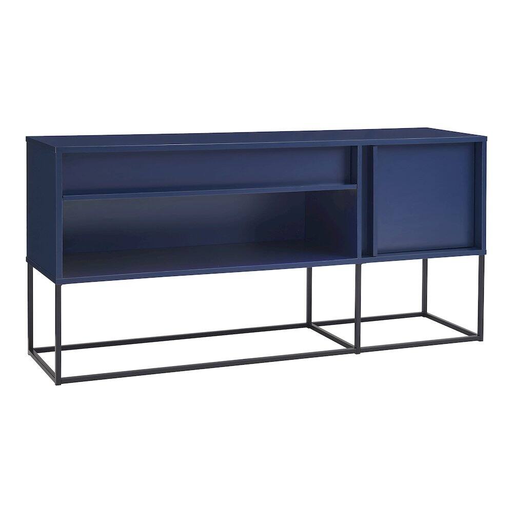 Front. Furniture of America - Yazda TV Stand Fits TV's up to 65 in. with LED Lights - Blue.