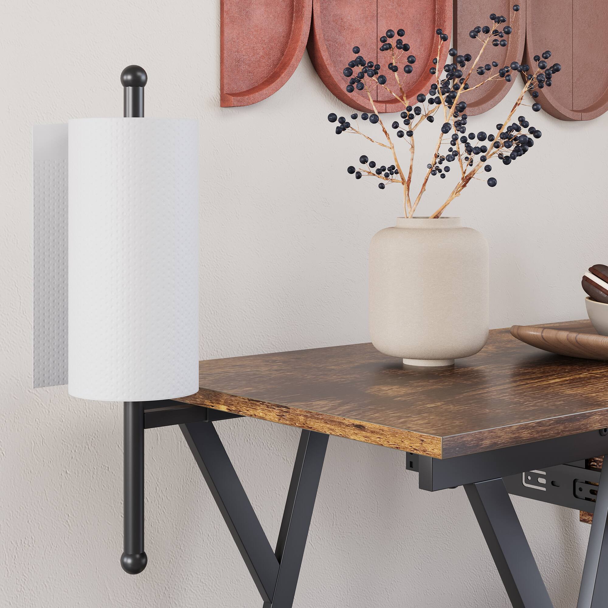 Alt View 4. Bestier - Bestier Coffee Bar Station, Kitchen Island Cart with Storage and Lockable Wheels - Brown.