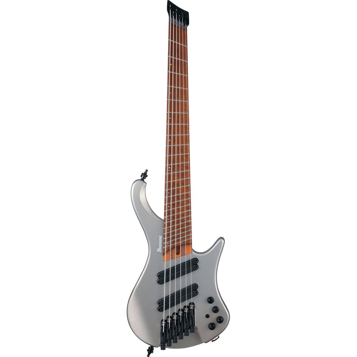 Front. Ibanez - Ibanez EHB1006MS EHB Ergonomic Headless Electric Bass Guitar, Metallic Gray Matte.