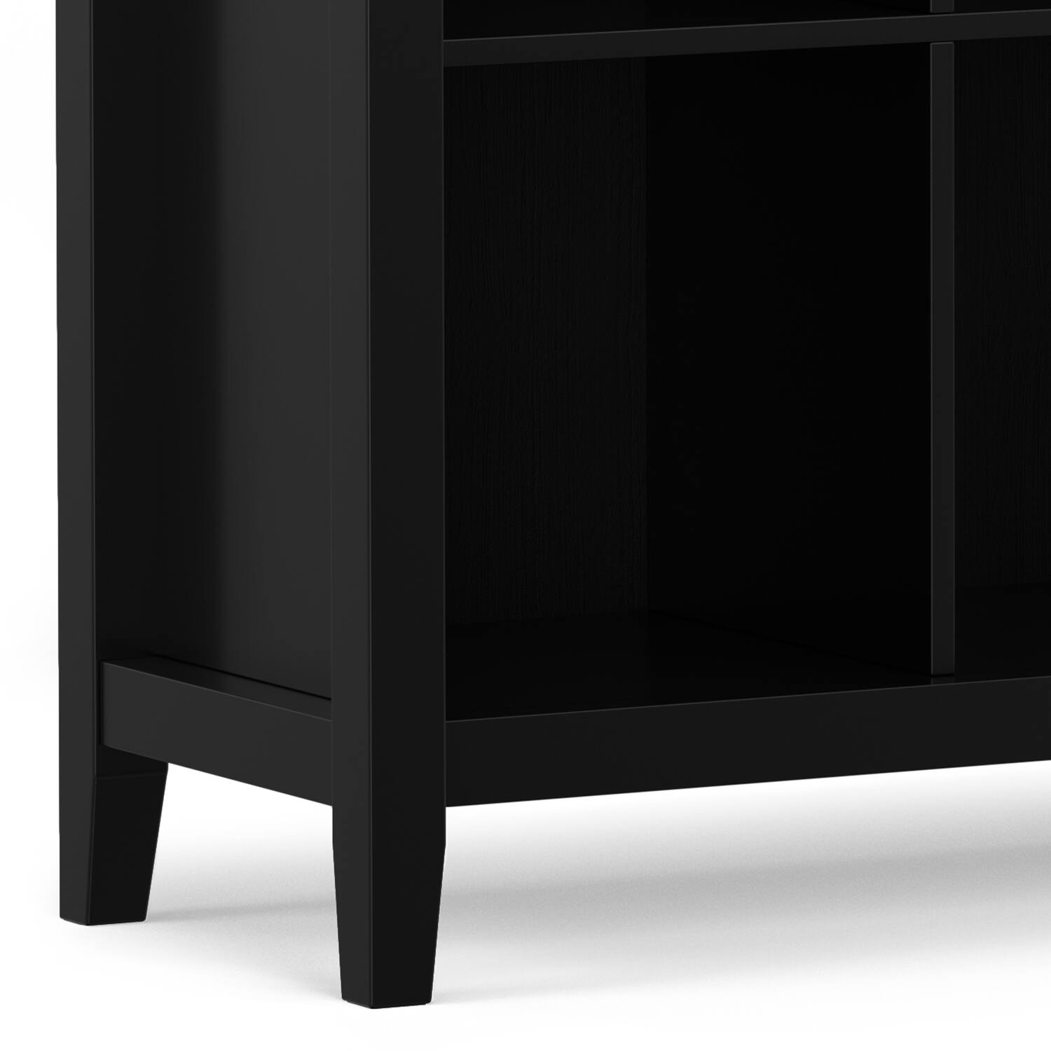 Alt View 6. Simpli Home - Artisan SOLID WOOD 48 inch x 57 inch Transitional 12 Cube Storage in Black - Black.