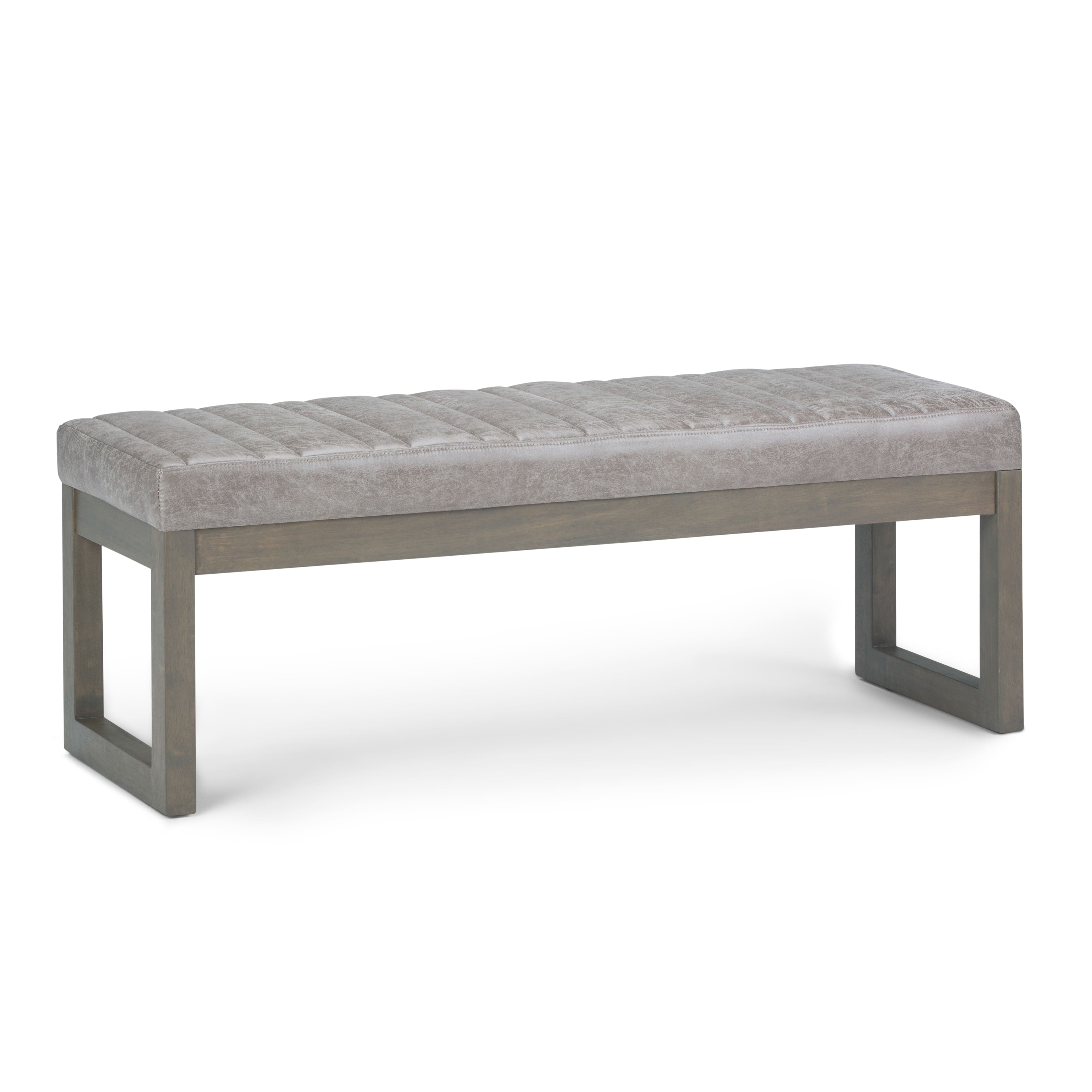 Front. Simpli Home - Casey Ottoman Bench - Distressed Grey Taupe.