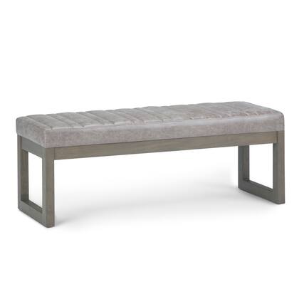 Front. Simpli Home - Casey Ottoman Bench - Distressed Grey Taupe.