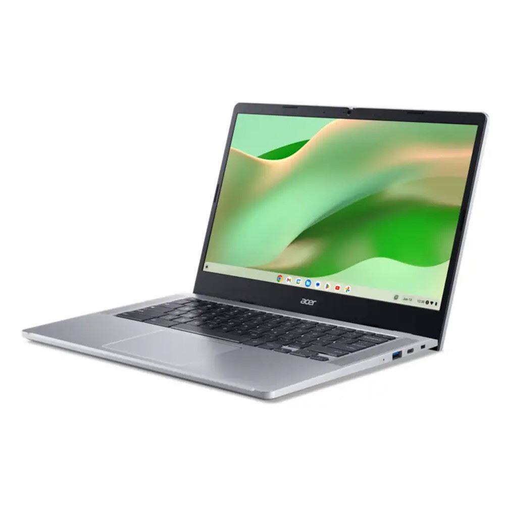 Left. Acer - Chromebook 314 CB314-4HT-32X6 14" Laptop Intel i3-N305 1.8GHz 8GB Ram 128GB SSD ChromeOS - Silver.