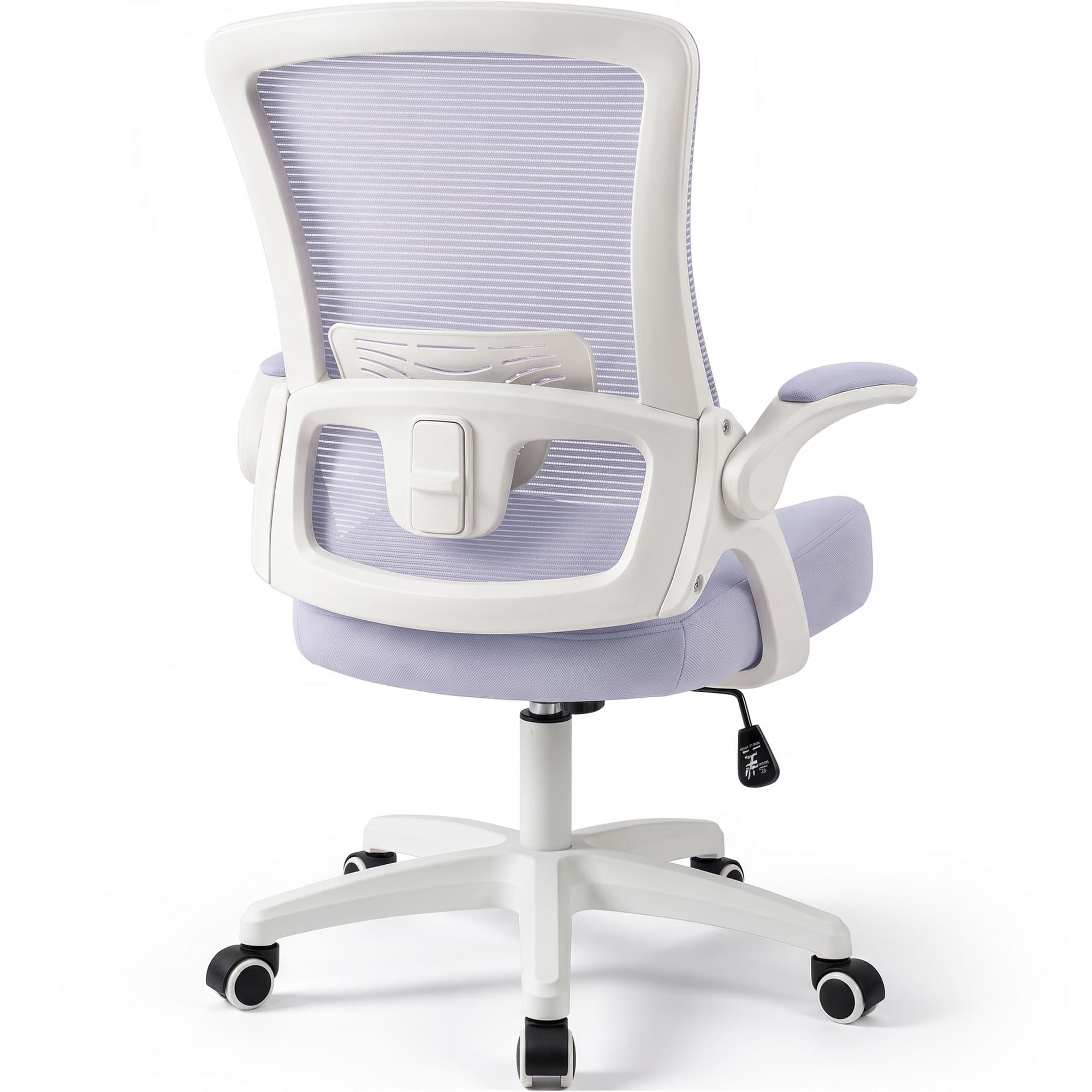 Celtoss - Ergonomic Office Chair, High-Back Mesh Computer Chair with Adjustable Height, Flip-Up Armrests & Lumbar Support - Plastic Base-Purple