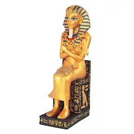 FC Design - 11"H Egyptian Pharaoh King TUT Tutankhamun Figurine Statue Office Desk Tabletop Home Decor Gift - Multi-Color