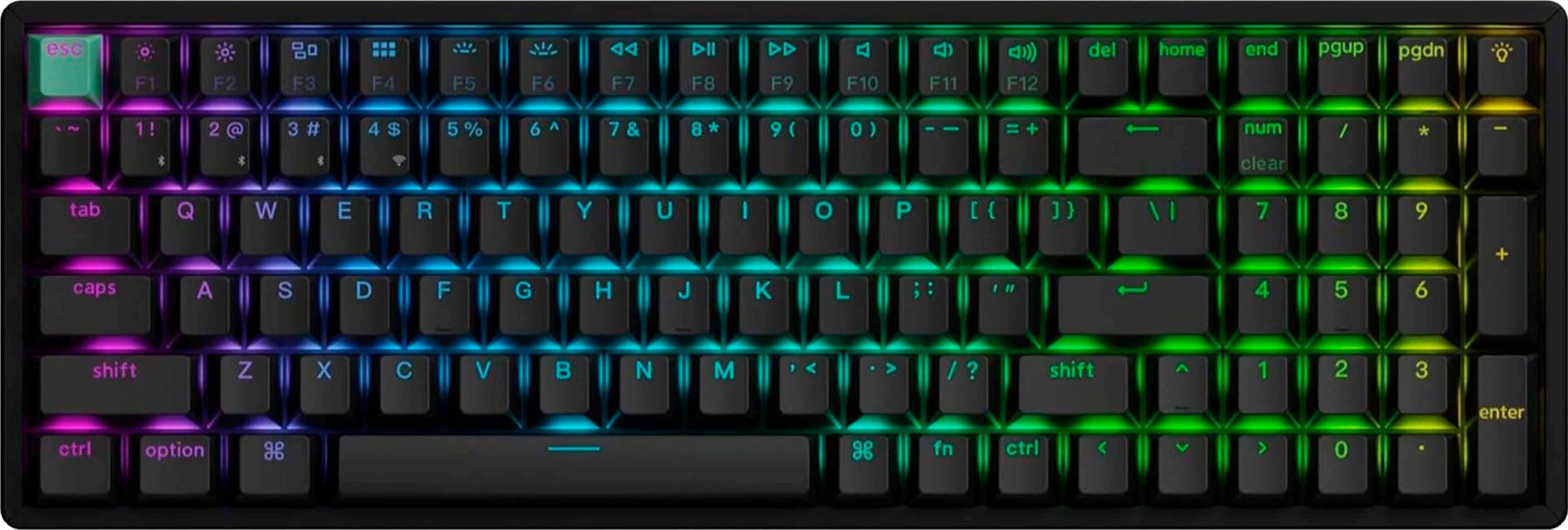 Keychron - K4 HE Custom 96% Wireless Hall Effect Mechanical Switch Gaming Keyboard with Programmable QMK Launcher Software - Black - Front_Zoom