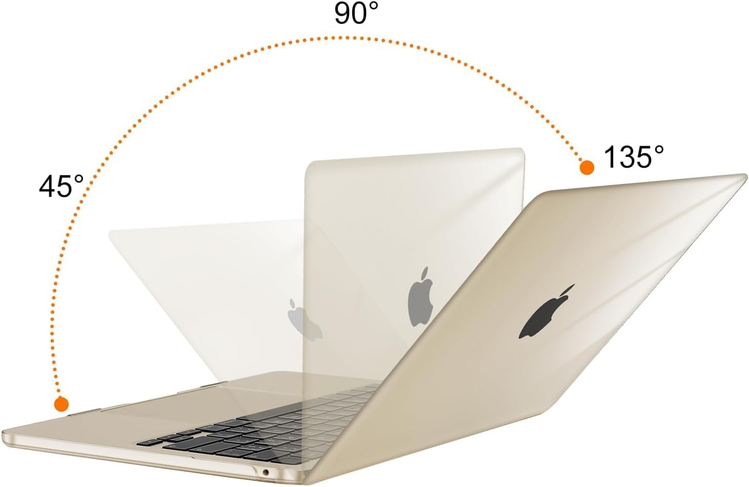 Back. mosiso - Case for 13-inch MacBook Air M5 A3449 M4 A3240 M3 A3113 M2 A2681 with Keyboard Cover Screen Protector and Pouch - Crystal Starlight.