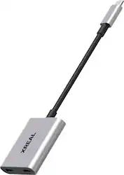 XREAL - HUB Power Adapter for AR Glasses, 45W Fast Charging, 1080p 120Hz Display Passthrough for iPhone 16/15, Steam/ROG, Switch - Black - Front_Zoom