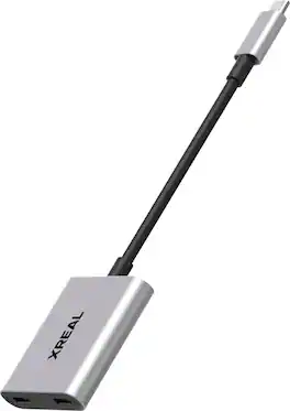 XREAL - HUB Power Adapter for AR Glasses, 45W Fast Charging, 1080p 120Hz Display Passthrough for iPhone 16/15, Steam/ROG, Switch - Black