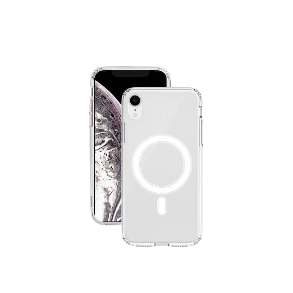 Qixxronics - Magnetic Phone Cover for iPhone XR, Shockproof Magnetic Case Compatible with iPhone XR - Clear
