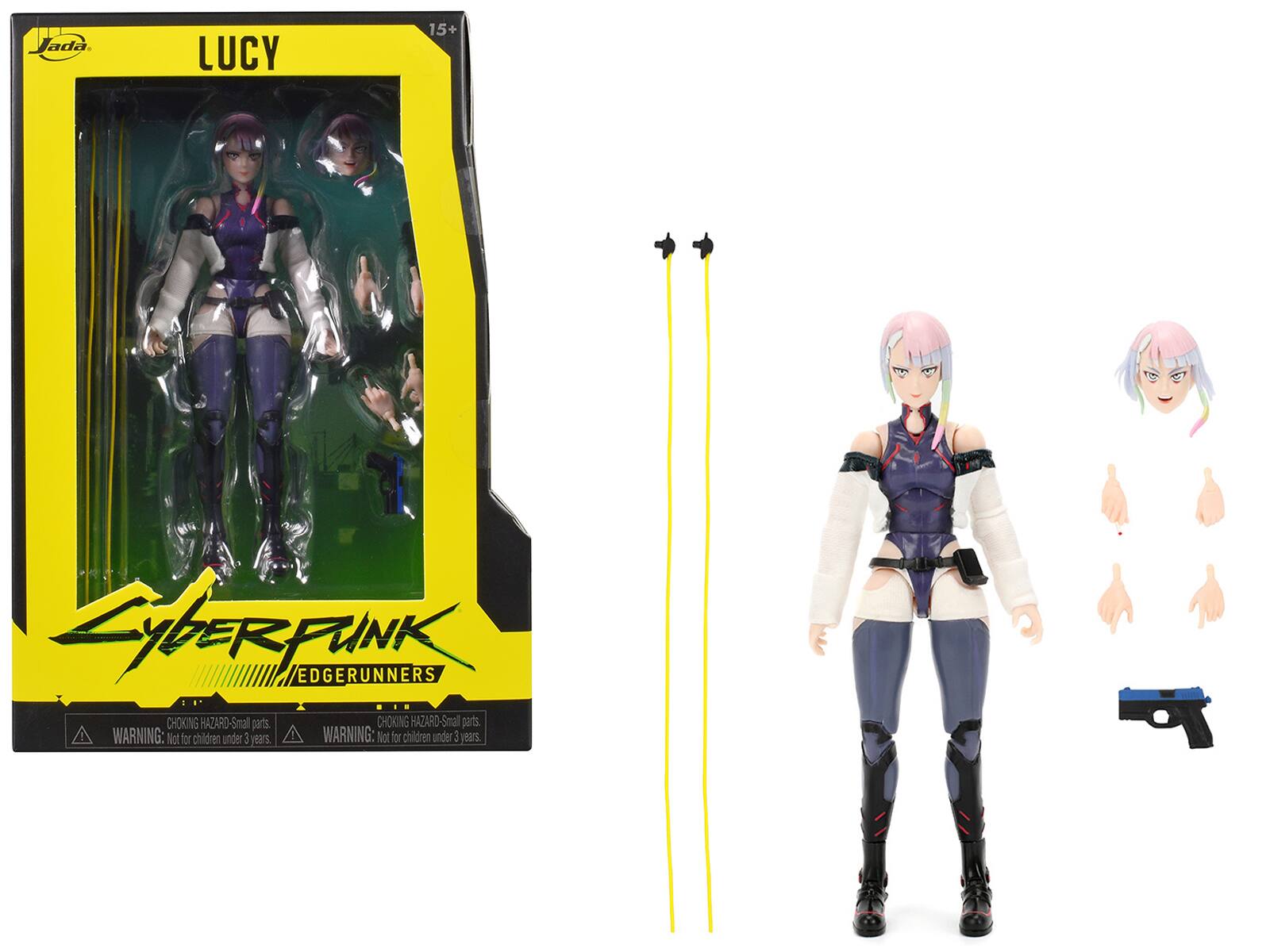 Jada
LUCY
15+
Cyberpunk 2077
EDGERUNNERS
CHOKING HAZARD-Small parts.
WARNING: Not for children under 3 years.
CHOKING HAZARD-Small parts.
WARNING: Not for children under 3 years.