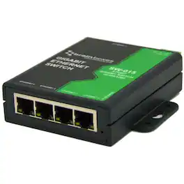 Brainboxes - Compact 5 Port Gigabit Ethernet Switch DIN Rail Mountable - 5 Ports - 2 Layer Supported - 3.60 W Power - Black