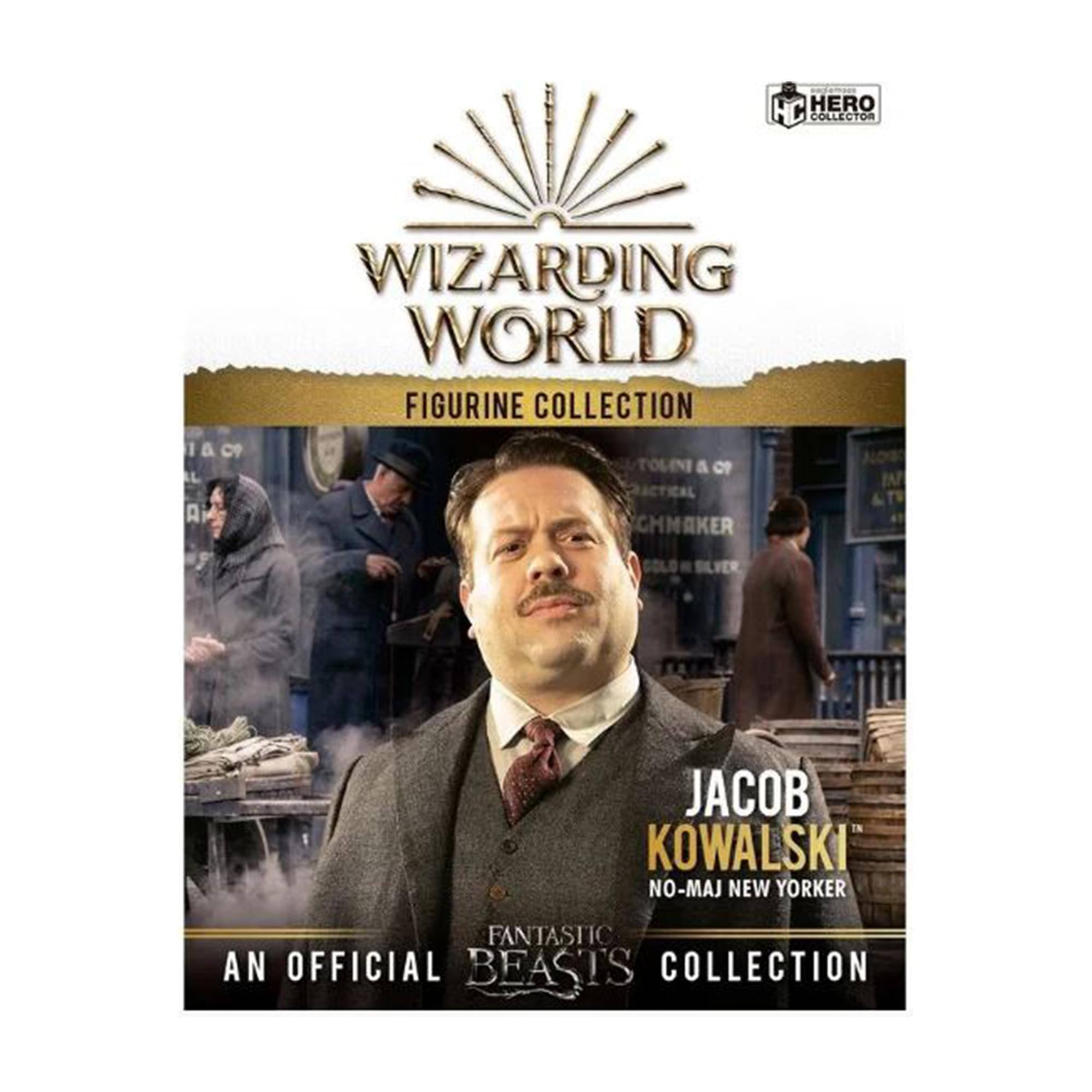 HERO COLLECTOR WIZARDING WORLD FIGURINE COLLECTION  
160  
a C9  
TOLINI & OF PRACTICAL A CHMAKER  
JACOB KOWALSKI  
NO-MAJ NEW YORKER  
FANTASTIC BEASTS  
AN OFFICIAL BEASTS COLLECTION
