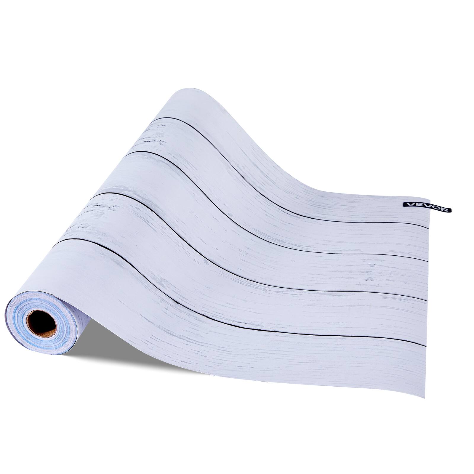 Alt View 5. VEVOR - Peel and Stick Wallpaper,17.7x472.4 inch Contact Paper White Wood Textured Waterpoof Self Adhesive,Peel Wall Vinyl Roll - White.