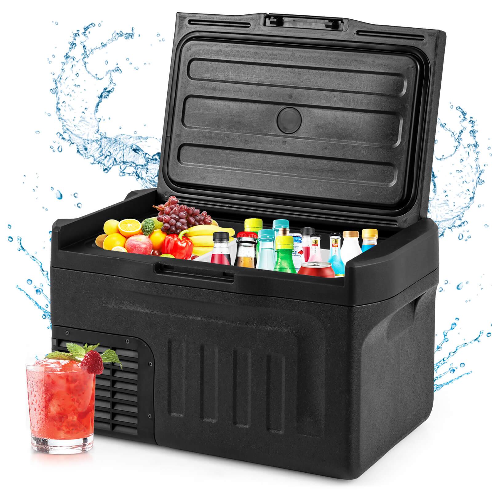Alt View 9. Costway - Costway 12 Volt Car Refrigerator with -4℉~68℉ Adjustable Range Divider for Camping 23 QT - Black.