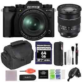 Fujifilm - X-T5 Mirrorless Camera with 16-80mm Lens (Black) Bundle with Advanced Accessories | Fuji xt5