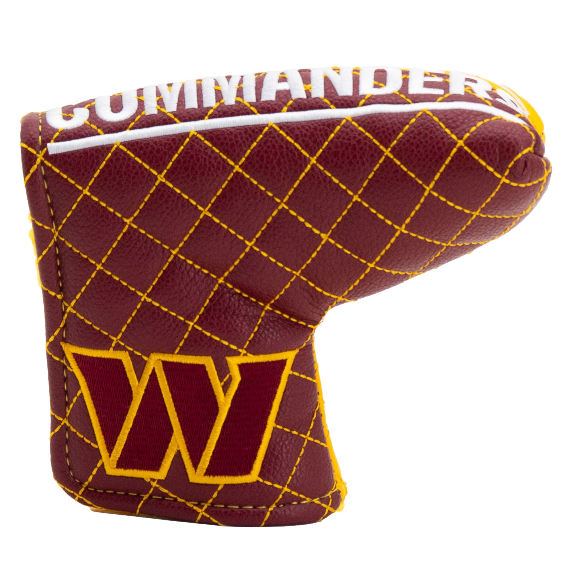Front. Team Golf - Washington Commanders Quilted Blade Putter Cover - Multicolor.