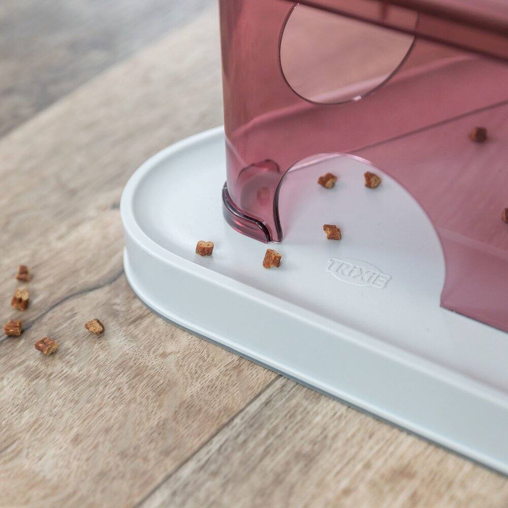 Alt View 3. TRIXIE - Cheese Tower Strategy Game for Cats, Puzzle Toy, Treat Dispenser - Berry/Gray.