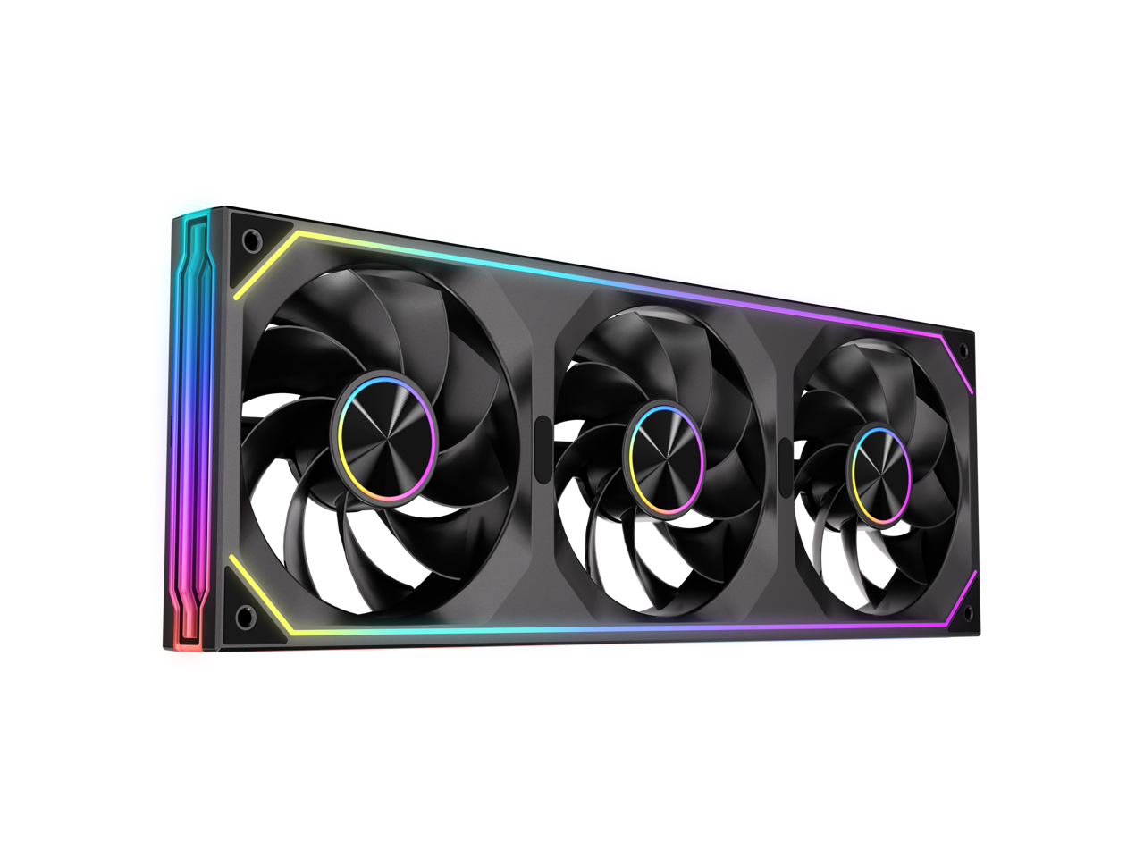 Alt View 3. Antec - Antec Infinity Matrix 360 Reverse ARGB, 360mm Fan, Reverse Blade, Dual-Cable, 4-Sided Lighting, PWM 1800 RPM - Multicolor.