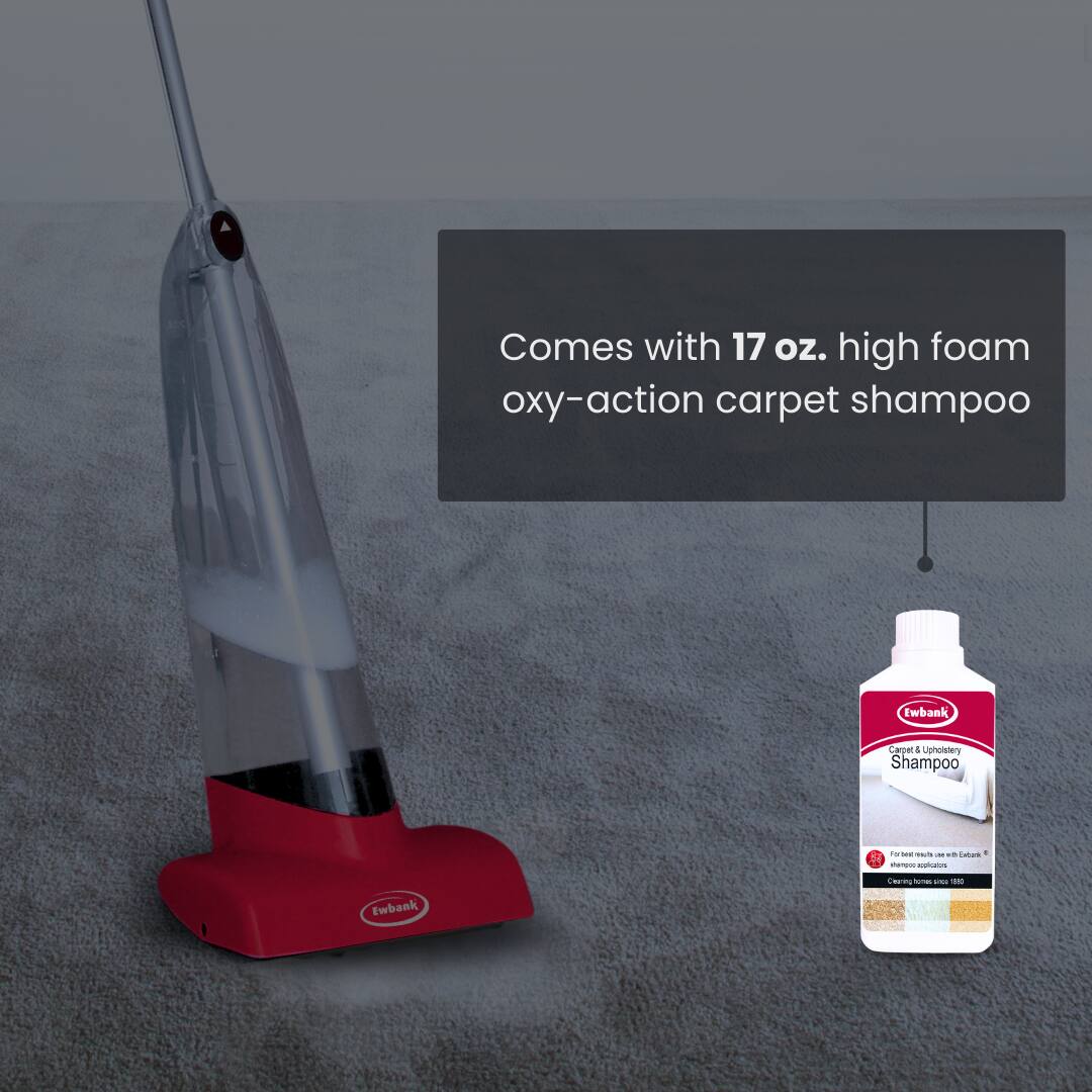 Comes with 17 oz. high foam oxy-action carpet shampoo, Ewbank Carpet & Upholstery Shampoo, Ewbank Carpet Shampoo