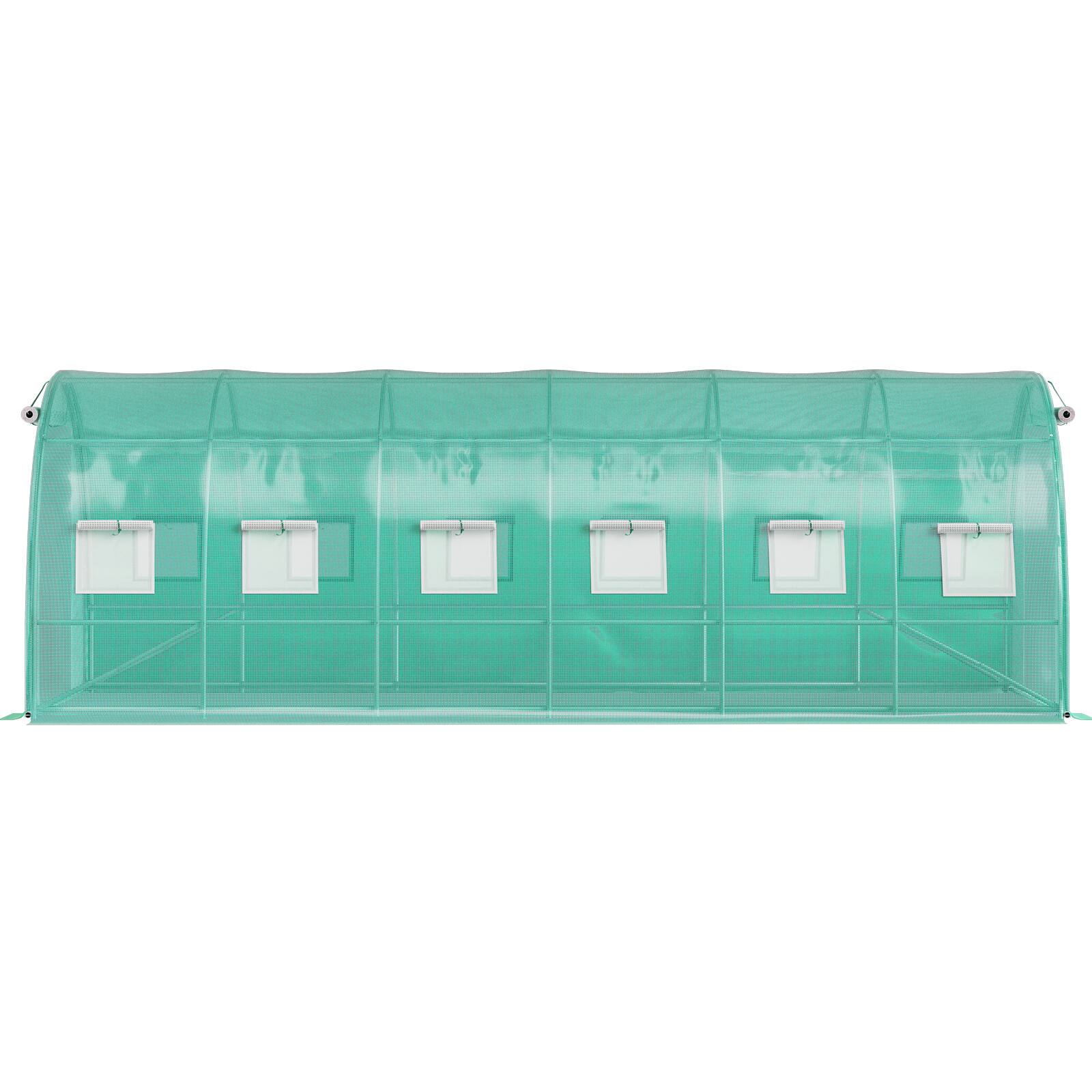 Alt View 5. VEVOR - Walk-in Tunnel Greenhouse,20 x 10 x 7 ft Portable Plant Hot House with Galvanized Steel Hoops,3 Top Beams,Diagonal Poles - Green.