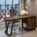 Alt View 6. Forest'nSky - Extensive Office Desk,Computer Desk,Elegant Writing Desk,Brown - Brown.
