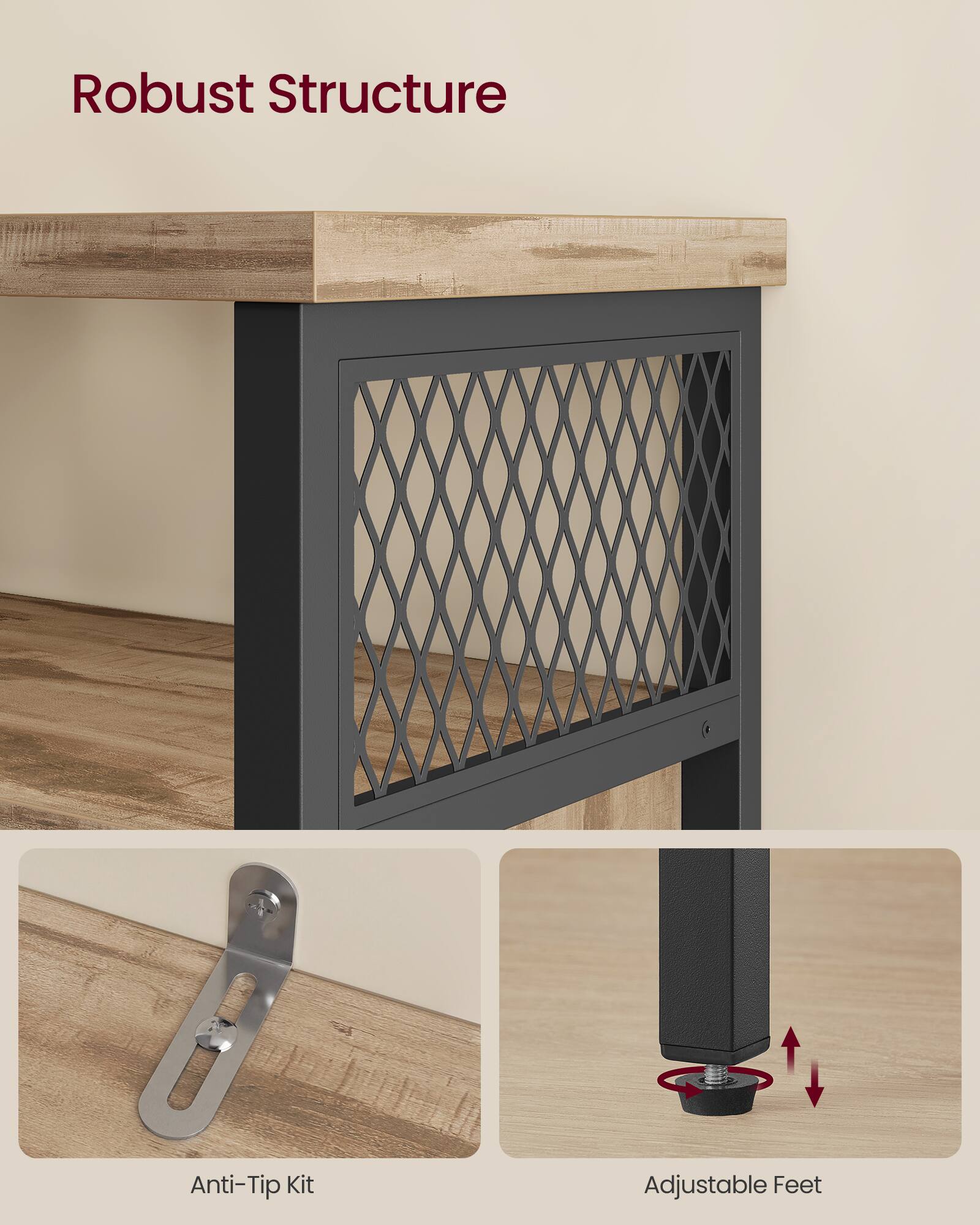Robust Structure Anti-Tip Kit Adjustable Feet