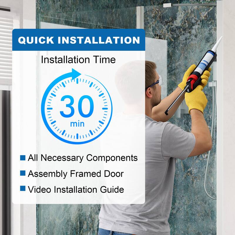 QUICK INSTALLATION  
Installation Time: 30 min  
- All Necessary Components  
- Assembly Framed Door  
- Video Installation Guide