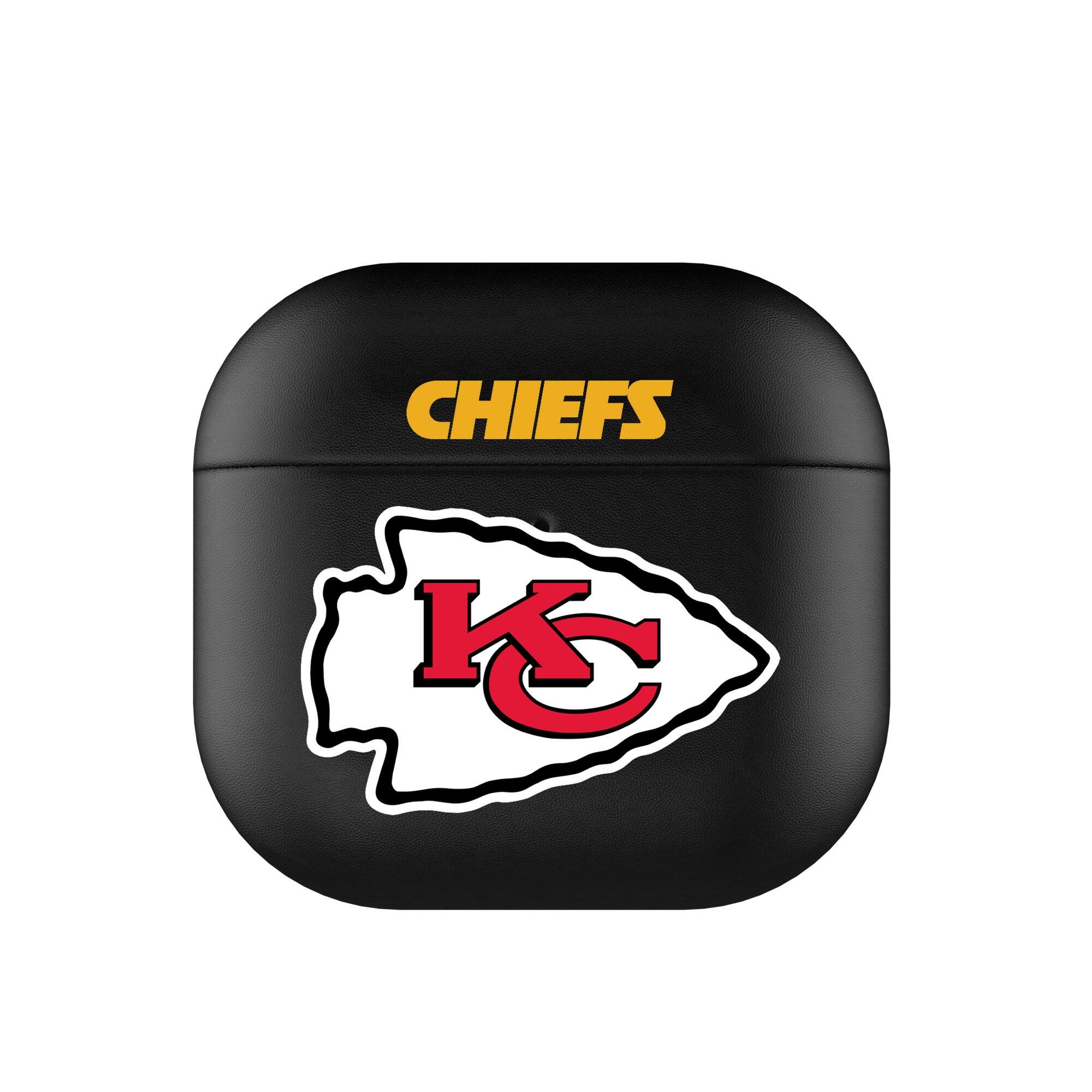 Front. Keyscaper - Kansas City Chiefs Kansas City Chiefs Insignia AirPods 4th Generation Case Cover - No Size - Black.