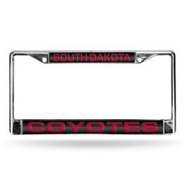 Rico Industries - South Dakota Coyotes Chrome Metal Laser Cut License Plate Frame - Multi