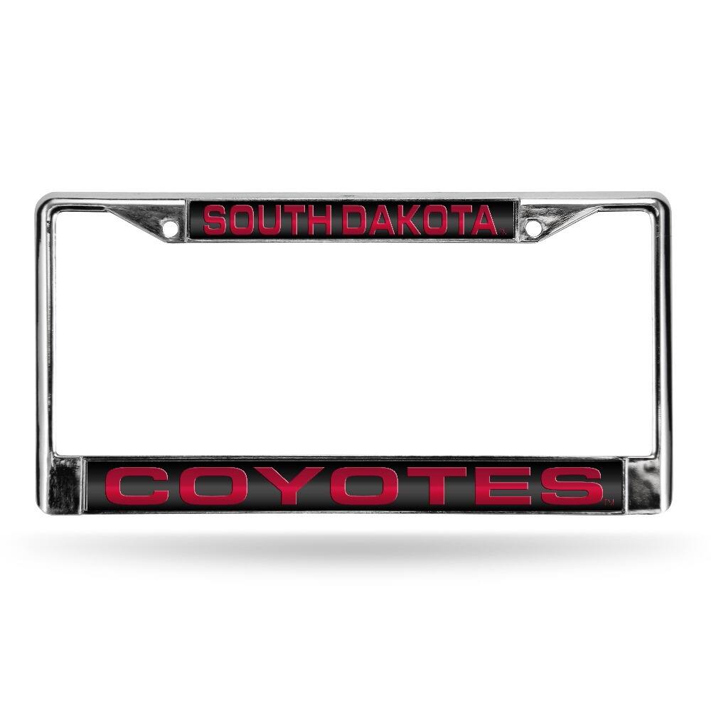 South Dakota Coyotes Chrome Metal Laser Cut License Plate Frame