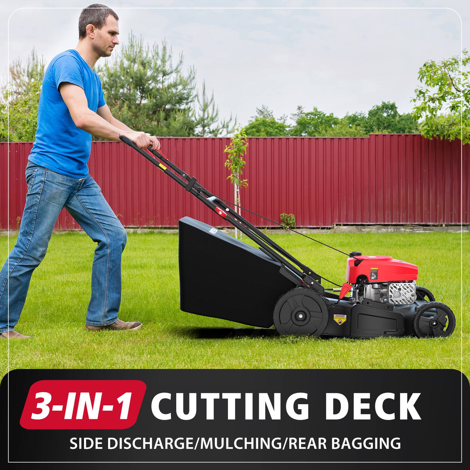 3-IN-1 CUTTING DECK  
SIDE DISCHARGE/MULCHING/REAR BAGGING