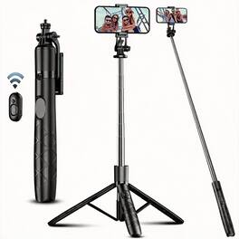 OMOMMD - Selfie Stick Smartphone Tripod Stand All in 1 With Remote Travel For Extendable Cell Phone Tripods Selfie v - Black