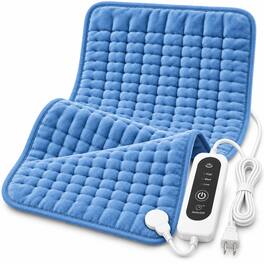 AMUMU - Heating Pad for Back Pain Relief Machine Washable 2-Hour Auto Shut Off Electric Heating Pad with 3 Heat Settings - Bright Blue